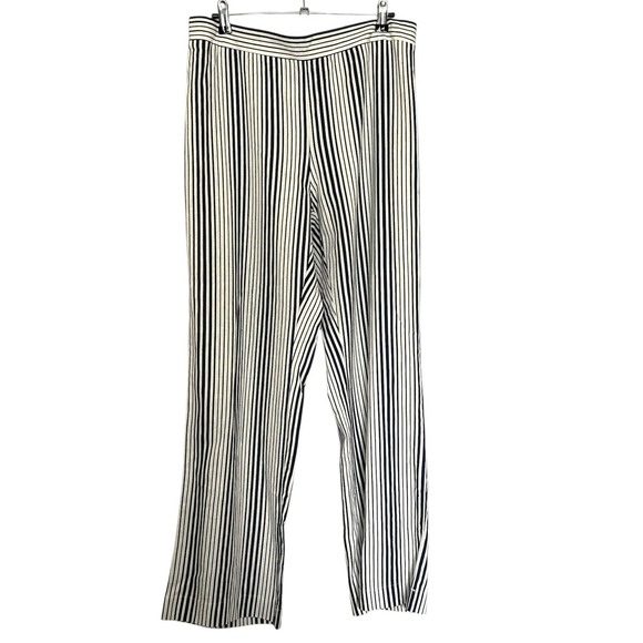 New Directions Women's Size‎ XL Beige Navy Linen Pull On Wide Leg Pants - Picture 1 of 5